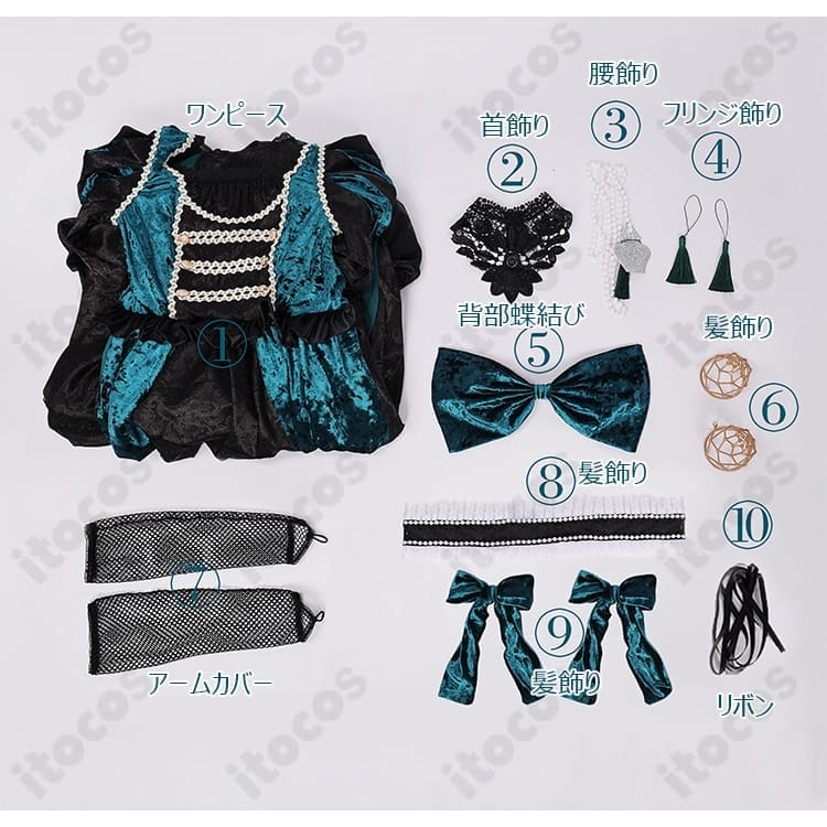 黒執事 シエル・ファントムハイヴ 緑の魔女編ドレス｜高再現×華やかシルエットで撮影に最適 - 7枚目の画像