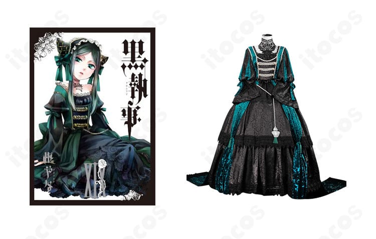 黒執事 シエル・ファントムハイヴ 緑の魔女編コスプレ衣装の正面全体像とキャラクター比較