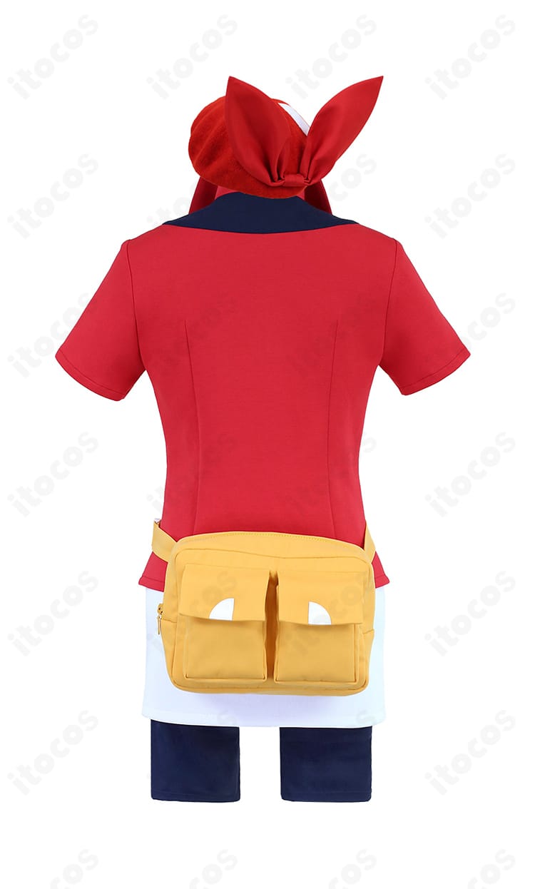 ハルカ（エメラルド版）コスプレ衣装の背面｜バックスタイルのラインとレイヤード構成の確認用