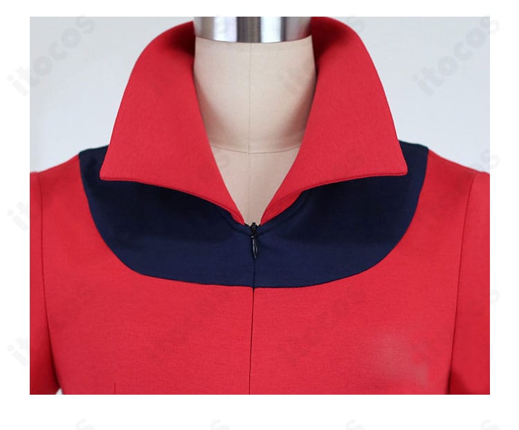 ハルカ衣装の襟元ディテール｜エメラルド版デザインのネック周りの意匠をクローズアップ