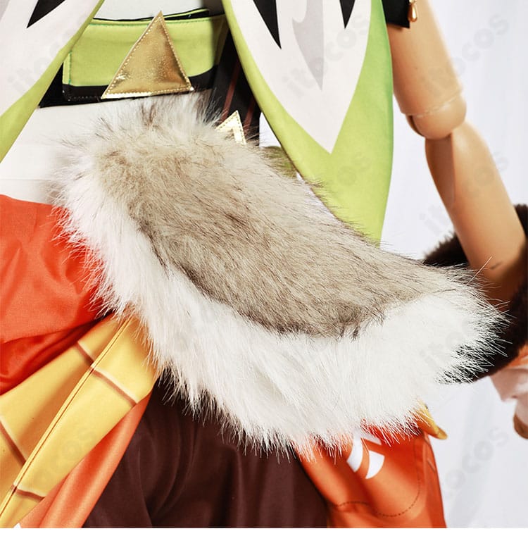 原神 カチーナ 尻尾装飾のディテール。軽量芯材によるボリュームと揺れ感、取り付け位置が分かる画像。