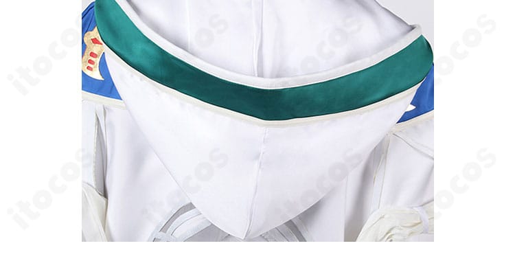 フード装飾ディテール、羽鳥チセのフード付きコートの形状と質感がわかる画像