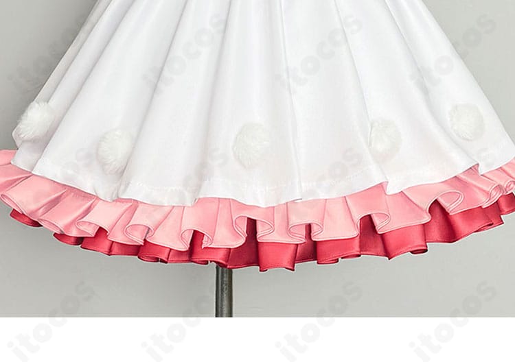 高海千歌 WINTER VACATION衣装のスカート装飾アップ。裾トリムと配色が見えるディテール写真