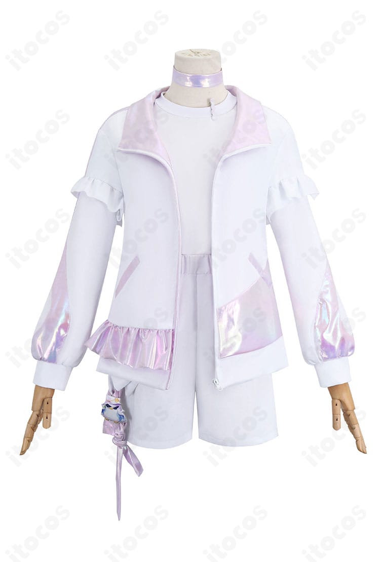 高忠実再現のホロライブ 轟はじめ コスプレ衣装を正面から撮影した全身写真