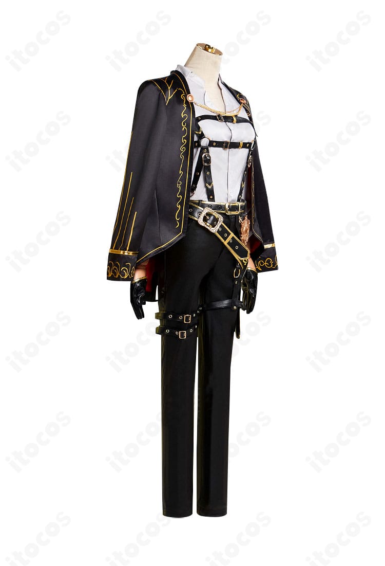 商品の側面写真。コートのライン、腰飾り、ホルスター位置など立体ディテールが分かる画像