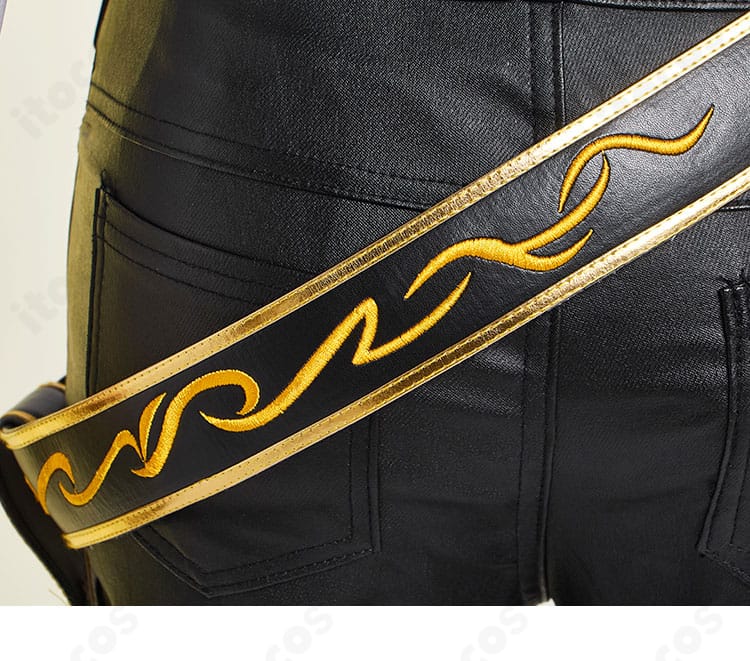 腰帯部分の詳細。ベルト幅、バックル、マジックテープ留めの構造が分かるクローズアップ