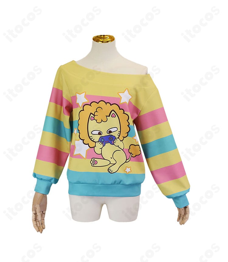 Dead by Daylight フェン・ミン 実況配信バージョンのコスプレ衣装 正面全景。トップスとソックスのシルエットと発色を確認。