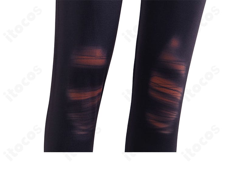 Dead by Daylight フェン・ミン コスプレ衣装のタイツ装飾ディテール。足元まで統一感のあるデザイン