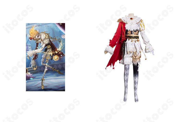 第五人格 マイク・モートン『星の王』コスプレ衣装とキャラクター比較の正面画像。刺繍や星飾りなど全体の再現度が分かる構図。