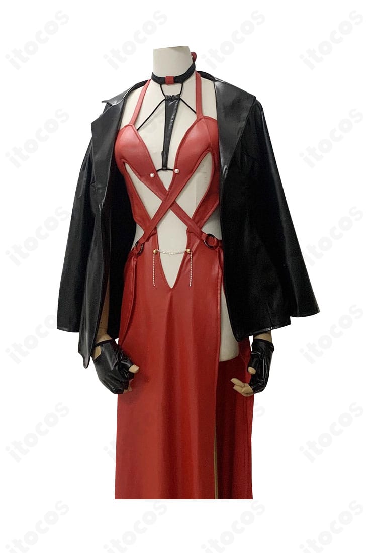 レッドフード『ナンセンスレッド』コスプレ衣装の正面全身カット。シャープなシルエットと均整の取れたデザインがわかる画像。