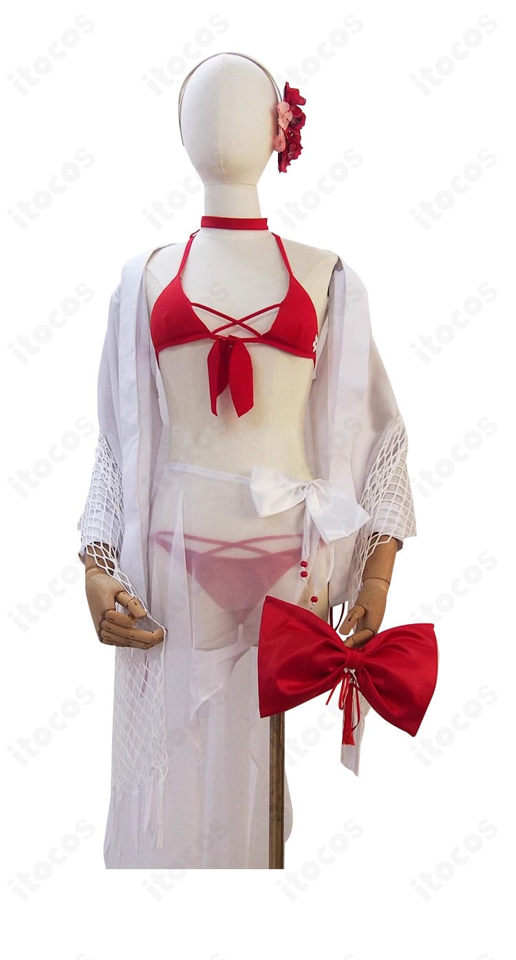 サクラのブルーム・イン・サマー水着コス（正面アップ）。特徴的な配色と装飾が際立つ撮影向け仕上げ。