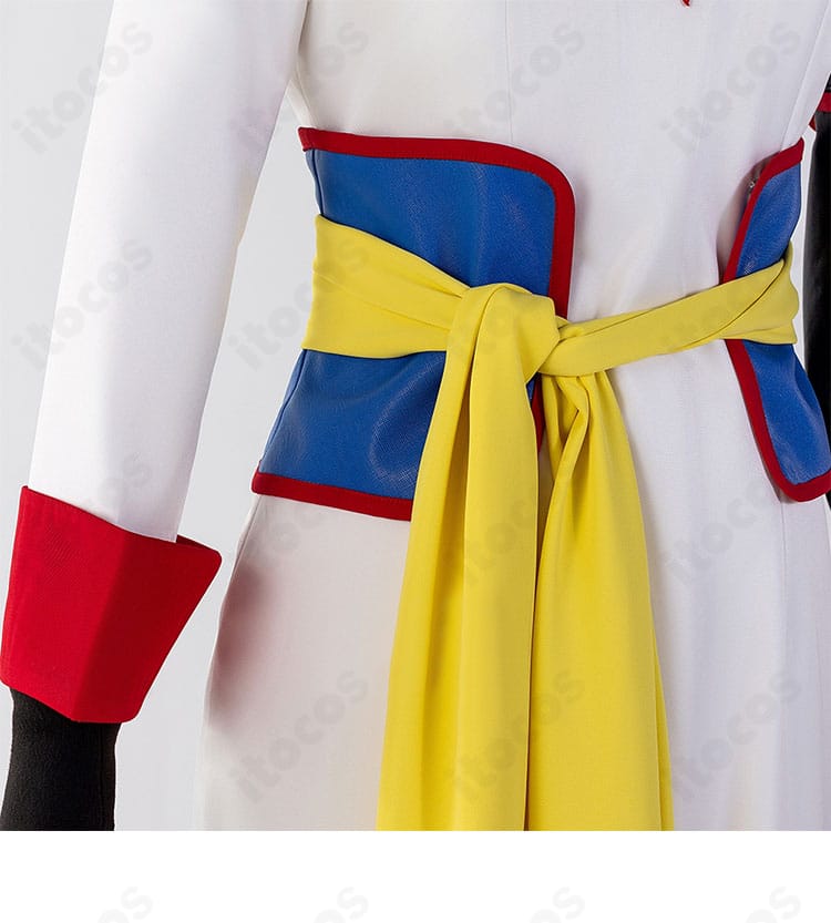 神楽衣装・腰ベルトの装飾ディテール。シンプルでスタイリッシュなデザインを強調した近接写真。