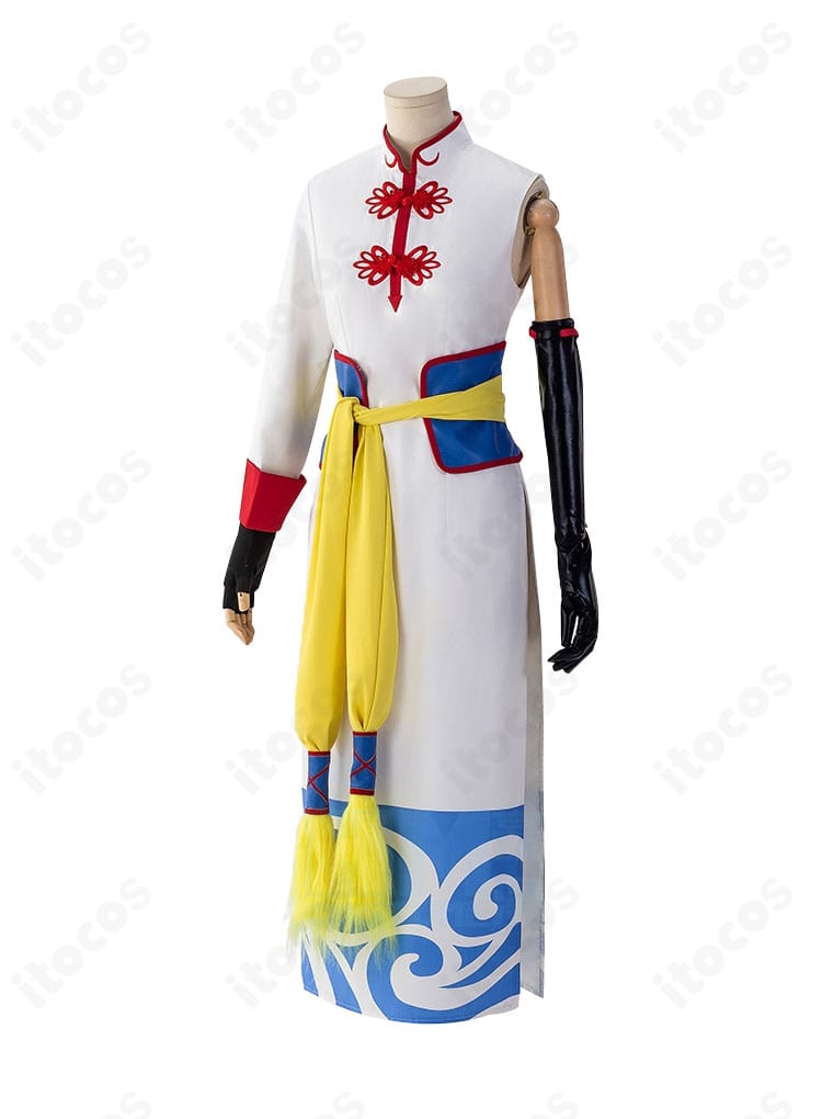 神楽コスプレ衣装の側面。コルセットベルトとラインが強調され、イベントや撮影会向けのバランスが確認できる。