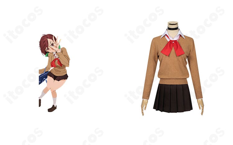 ダンダダン 綾瀬桃 制服コスプレの正面全体とキャラクター参考。配色とシルエットの再現度が分かるイメージ画像