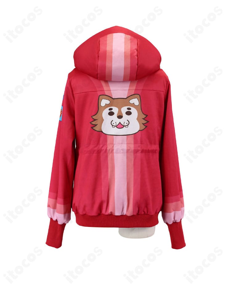 フェン・ミン コスプレ衣装の背面。フードと背面装飾の配置が確認できる画像