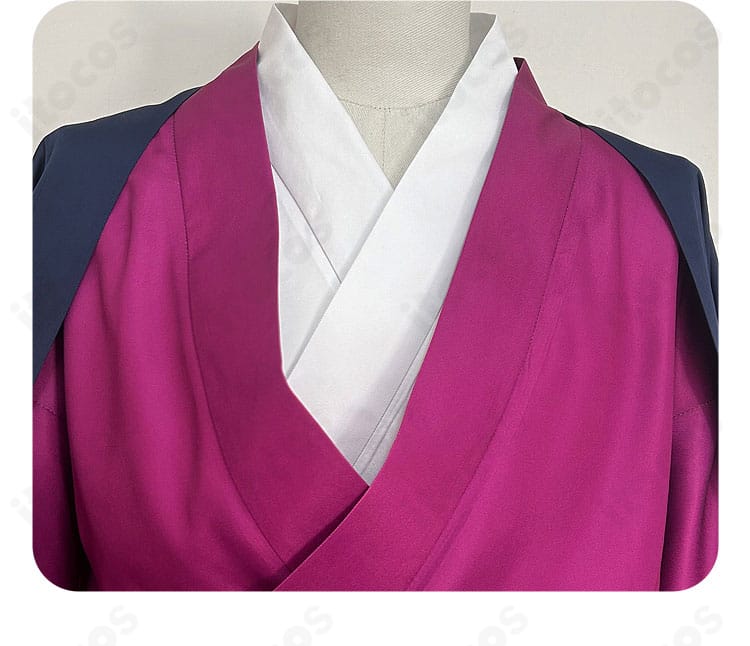 宇髄天元 コスプレ衣装のネック周りディテール｜繊細な意匠で再現度を高めた近接写真