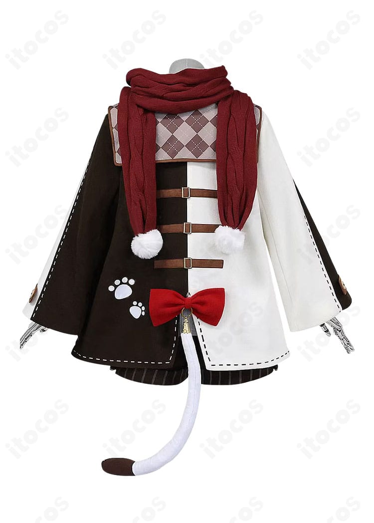 初音ミク Warming Cat冬服の背面。フード周りと背面シルエット、装飾配置を確認できる画像