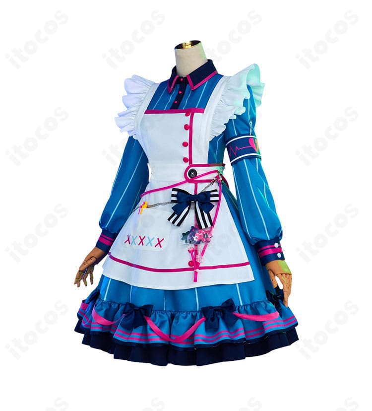 朝比奈まふゆ衣装の側面ビュー。袖口やウエスト飾りなど立体ディテールを側面から確認。