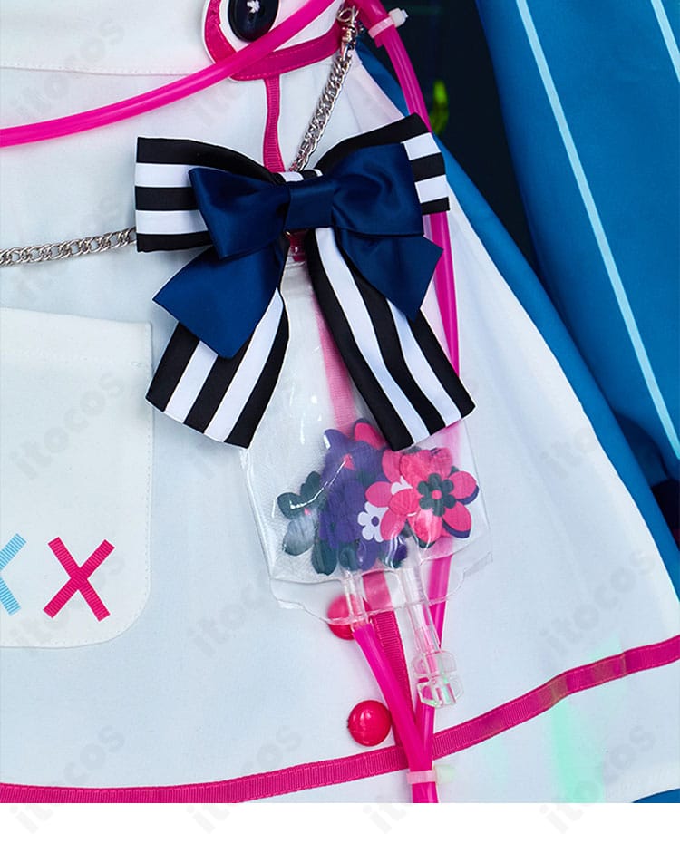 朝比奈まふゆ衣装の腰部アップ。大きな腰リボンと飾りで可愛らしさを表現。