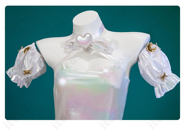 ハートモチーフのリボン装飾アップ。超絶最かわてんしちゃん衣装の愛らしさを強調するポイント