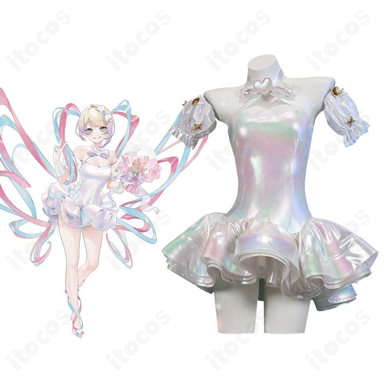 ニディガ展2 超絶最かわてんしちゃんのコスプレ衣装とキャラクター比較。天使イメージの可愛さを高再現した正面ビュー