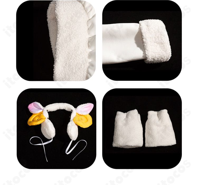 木之本桜 コスプレ衣装 パンツ裾・袖口・ヘアアクセの装飾細部。全身コーデの統一感を表す比較写真。