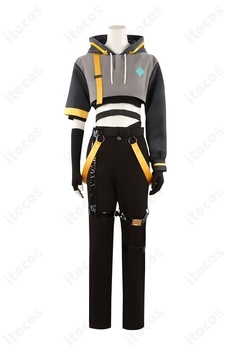 原神 空（そら）通常衣装コスプレの正面全体。トップスからベルトまでのデザインを忠実に再現。