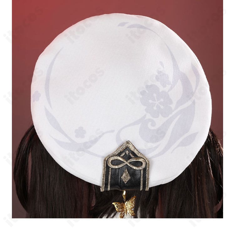 マフラー（囲巾）の花装飾ディテール。花モチーフの立体感と色の重なりをクローズアップ。