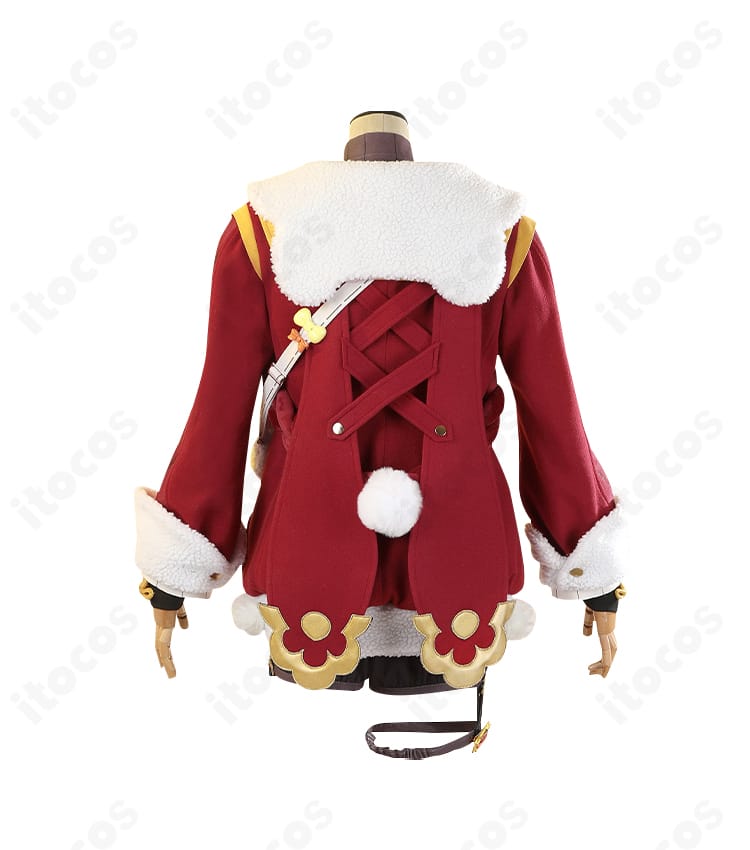 原神 香菱（シャンリン）衣装の背面。背中のモチーフや縁取りなどディテールを鮮明に確認できる画像。