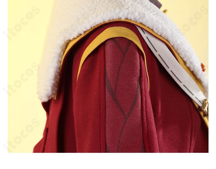 原神 香菱（シャンリン）襟の装飾ディテール。特徴的な形状と縁取りがキャラクター性を強調。