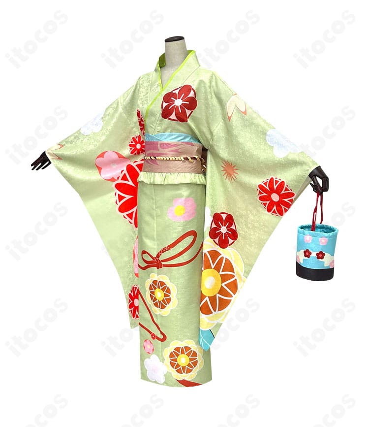 商品側面画像｜佐倉双葉 晴れ着衣装の側面シルエットと装飾バランス