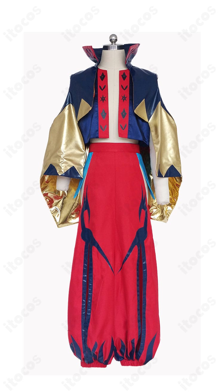 Fate/Grand Order ギルガメッシュ（キャスター）コスプレ衣装の正面全体。魔術師ローブの精緻なデザインと高品質な仕上がりが分かる画像。