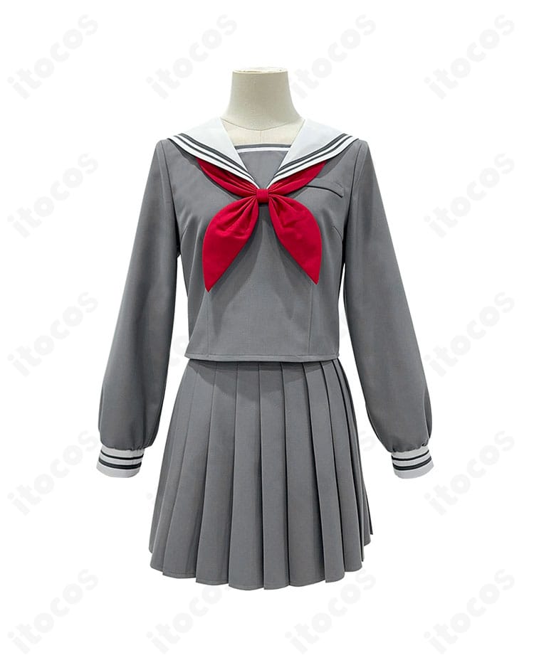 プロジェクトセカイ 宮益坂女子学園 セーラー服 正面アップ。端正なセーラーカラーとスカーフの見え方が分かる高再現デザイン。