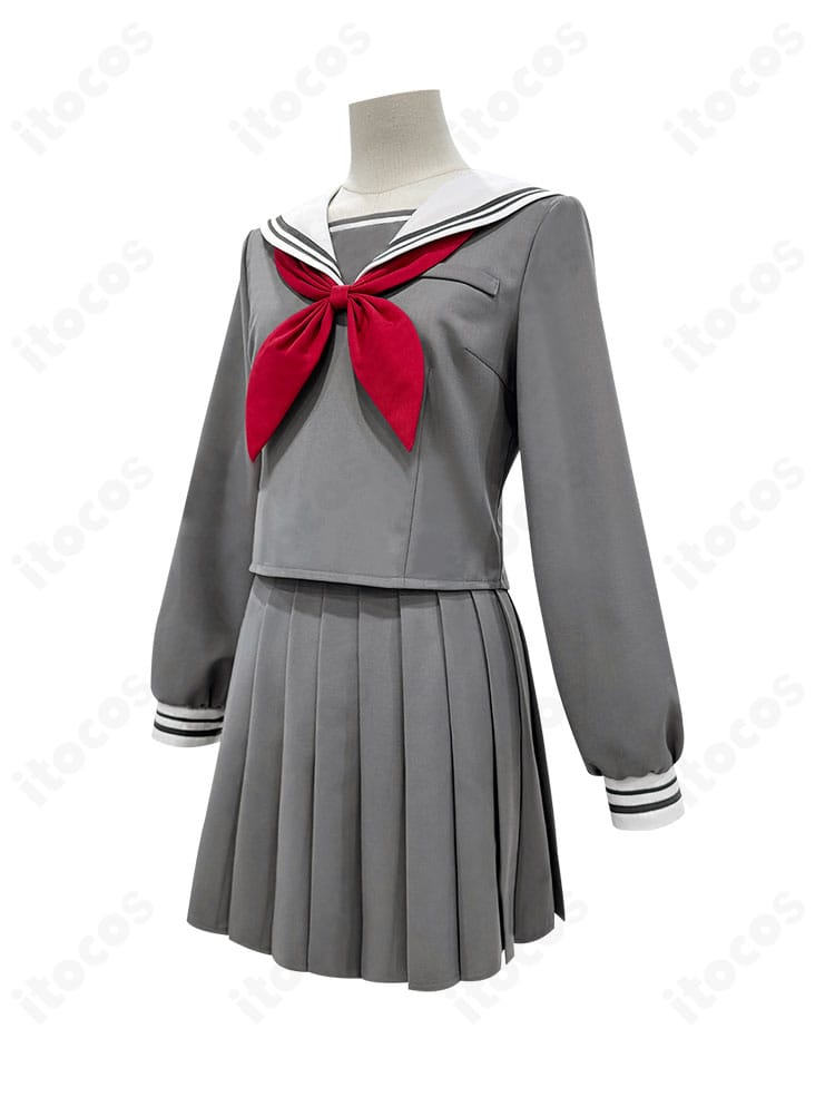 プロジェクトセカイ 宮益坂女子学園 セーラー服 左側面全身。シルエットのバランスと動いた時のラインを確認できる画像。