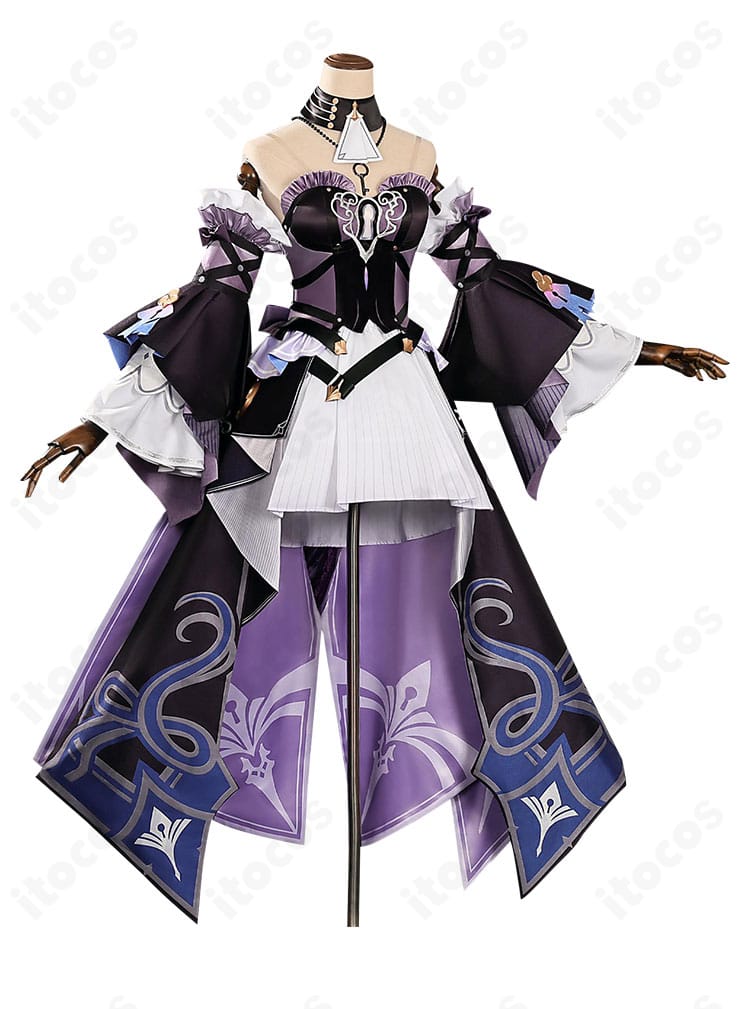 側面視点で確認できるマダム・ヘルタ衣装のシルエットと装飾バランス