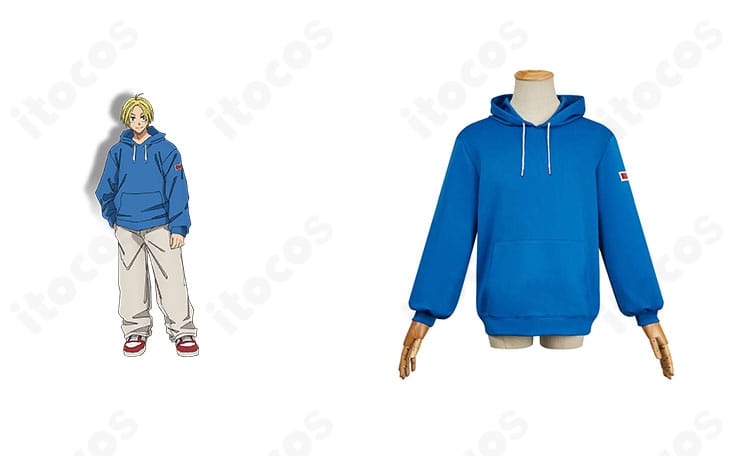 SAKAMOTO DAYS 朝倉シンのパーカー衣装一式。キャラクターの配色と装飾を再現した着用イメージ