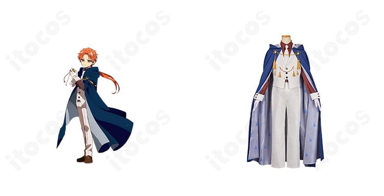 地縛少年花子くん 蒼井茜 時計守コスプレ衣装の正面＋キャラクター比較。三人の時計守の意匠を忠実に再現した全体コーデ。