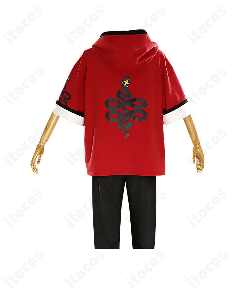 極楽街 アルマ コスプレ衣装の背面。背中の切り替えと裾ライン、後ろ姿の再現度が分かる