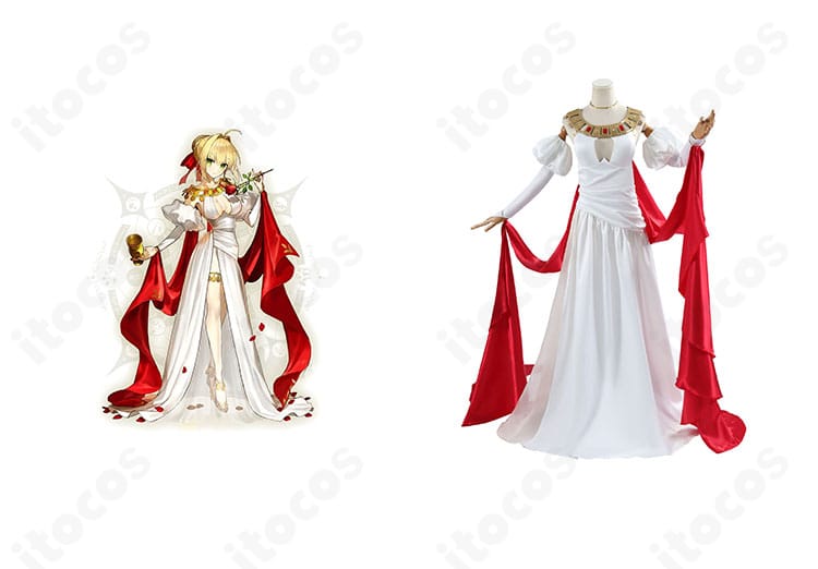 Fate/Grand Order ネロ・クラウディウス 霊衣「ヴィーナスのシルク」コスプレ衣装のビジュアル。キャラクターイメージに合わせた配色と装飾を示す全体構成。