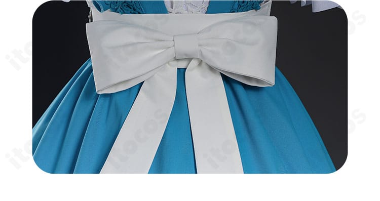 背面蝶結びの装飾拡大。リボンのボリュームと結び目の形状を見せる画像。
