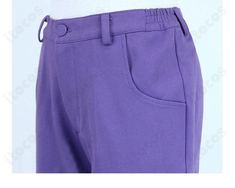 シルバー衣装のズボンウエスト周りの意匠と処理が分かる拡大画像