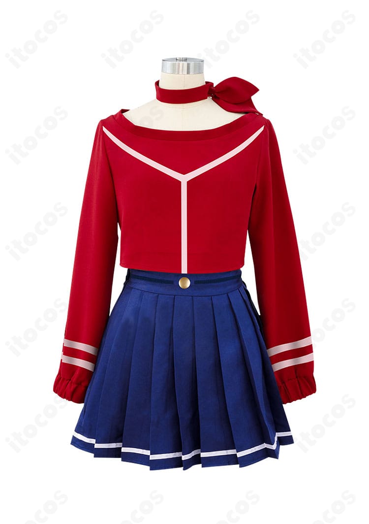 MiSide ミタ セーラー服コスプレ衣装の正面ディテール（襟元・首飾り・トップス〜スカートのバランス）