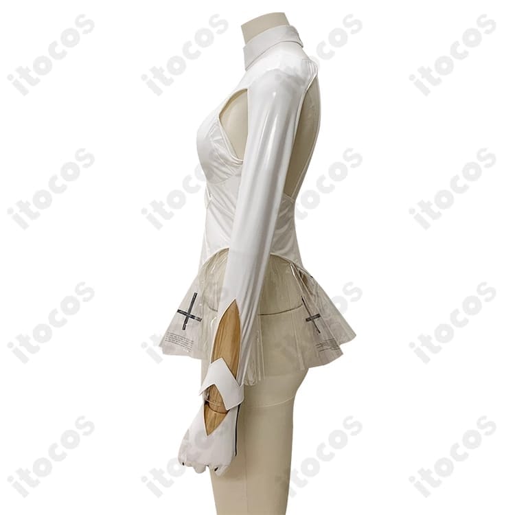 勝利の女神：NIKKE シンデレラ 白色レオタード コスプレ衣装｜高再現×快適設計で撮影に最適 - 2枚目の画像
