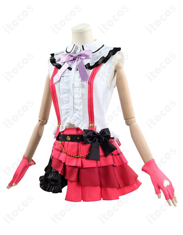 東條希 7周年衣装の側面。スカートのフレアラインと腰リボンの立体感を確認できるアングル。