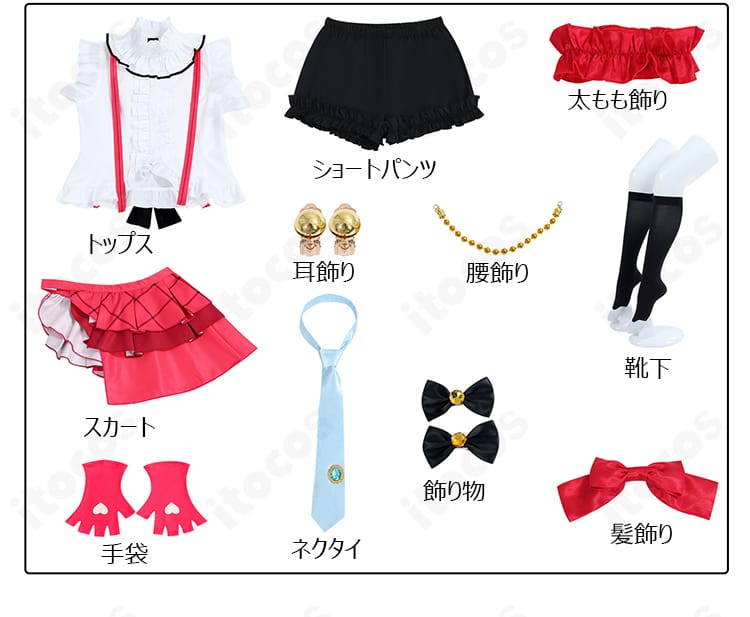 セット内容一覧：絢瀬絵里 7周年衣装の付属品を一枚で確認できるレイアウト画像