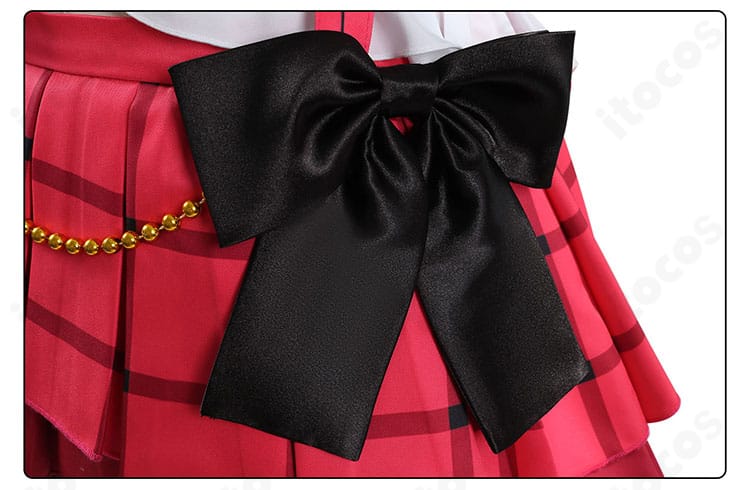 高坂穂乃果 7周年衣装の蝶結び腰飾りの接写。舞台映えするボリュームと可憐さを表現。