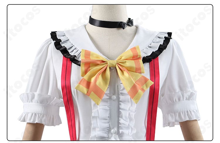 高坂穂乃果 7周年衣装の蝶結びディテール。結び目の立体感とアイドルらしい華やかさを接写で表現。