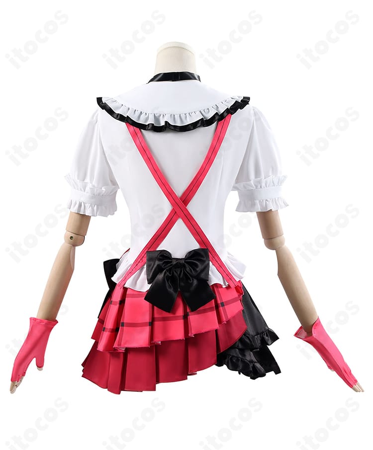 高坂穂乃果 7周年衣装の背面。背中周りの装飾とシームラインが確認できるカット。