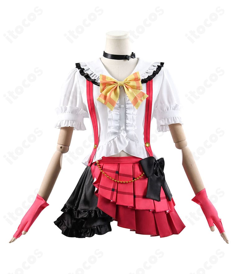 高坂穂乃果 7周年バージョン衣装の正面全身。胸元の蝶結びとバランスの良いデザインがわかる比較画像。