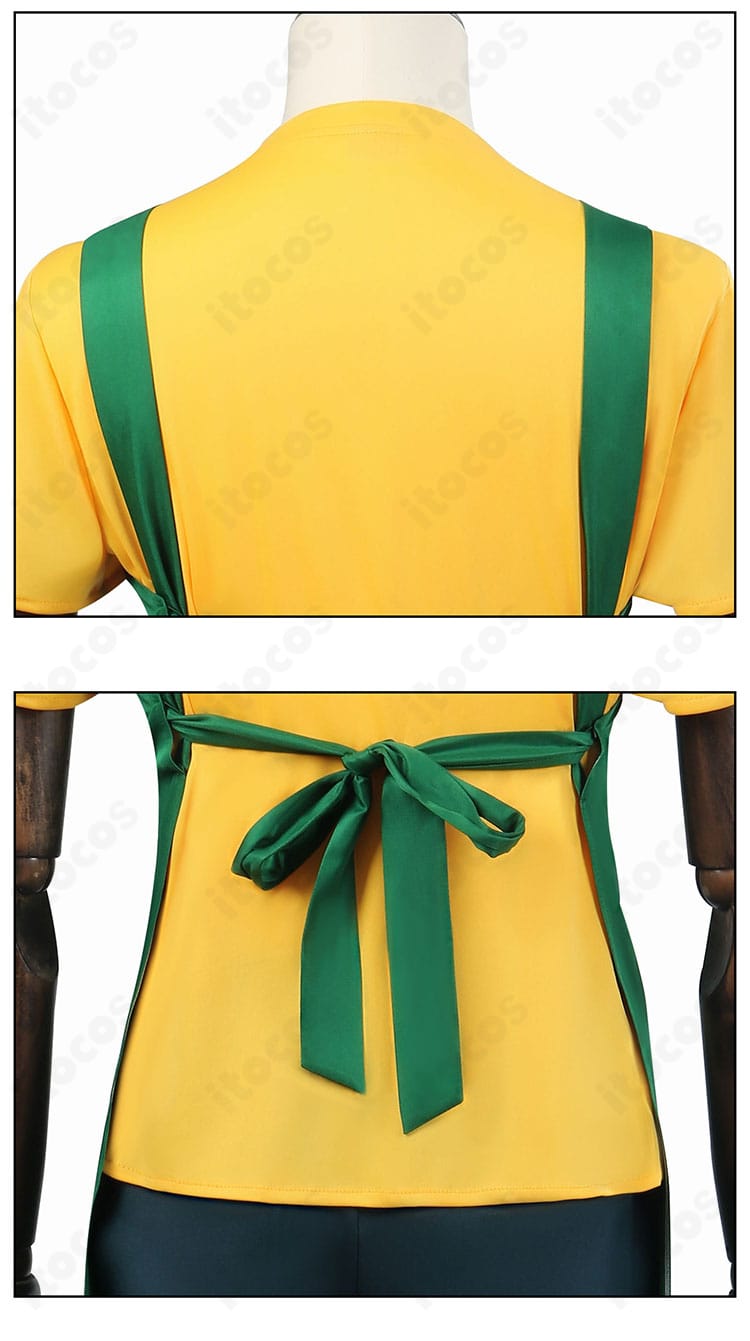 坂本太郎 エプロンの腰帯と背帯ディテール。結びやすい長さと幅の設計